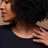 Close-up of 16-inch dainty gold box chain necklace by INDIVIJWL, crafted with 24k gold-filled material for a subtle, everyday luxury look.