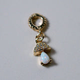 Opal Mushroom Charm